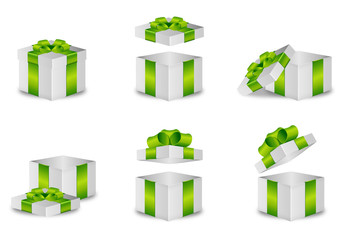 Geschenkbox Set grüne Schleife