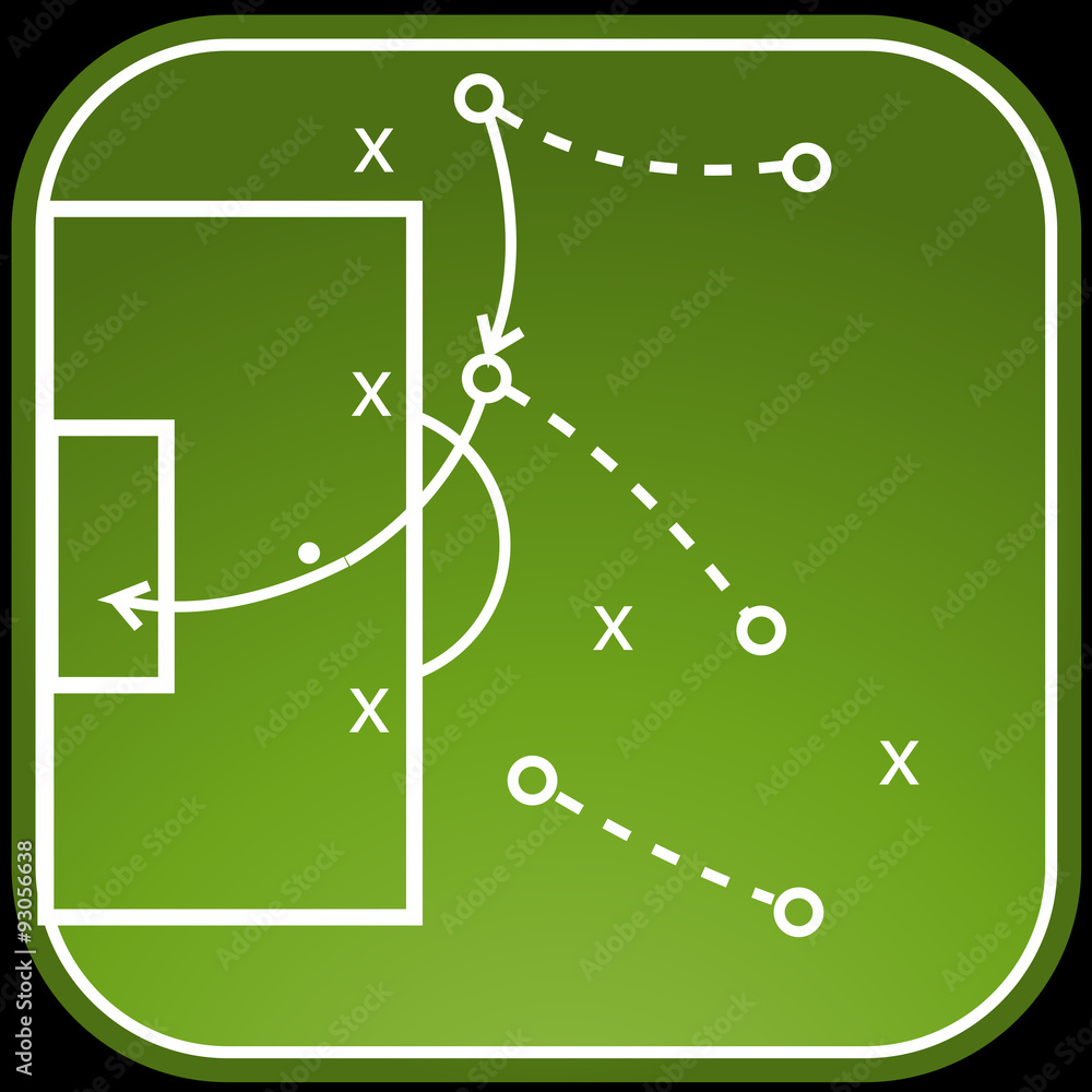 Wall mural football tactics board