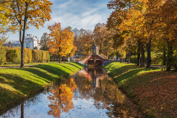 Krestovy (Cross) bridge in the Alexander Park of Tsarskoye Selo,
