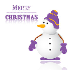 Cute snowman vector