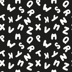 Fototapeta na wymiar Hand drawn alphabet pattern