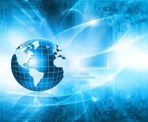 Best Internet Concept of global business. Globe, glowing lines