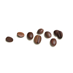 Coffee beans on a white background. Vector Illustration