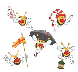 Fototapete Babyzimmer illustration of a set of cute cartoon yellow bees  © liusa