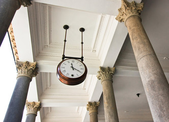 Old clock in the passage on Czech town