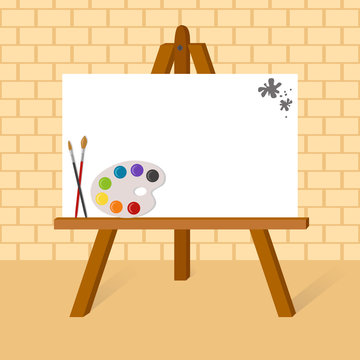 Easel with canvas