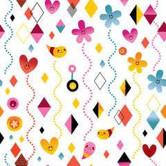Naklejka na ściany i meble cute characters happy seamless pattern