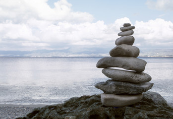 Fototapeta na wymiar stack of zen stones