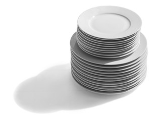 Clean plates isolated on white