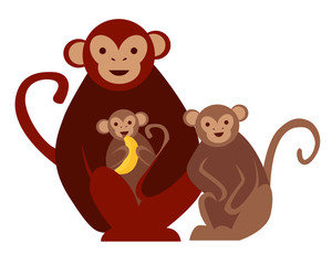 Family of monkeys

