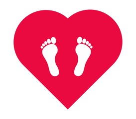 Pieds dans un cœur