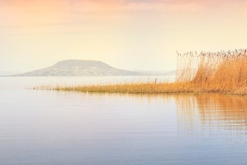 Beautiful sunset in lake Balaton