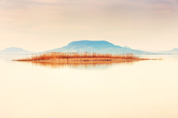 Beautiful sunset in lake Balaton - obrazy, fototapety, plakaty