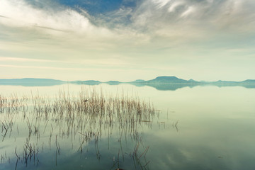 Beautiful sunset in lake Balaton