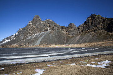 Impressive volcano mountain landscape in Iceland