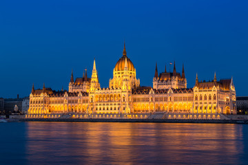 Fototapeta na wymiar The Hungarian Parliament building at sunset