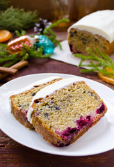 Christmas cake with cherry and cream cheese