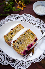 Christmas cake with cherry and cream cheese