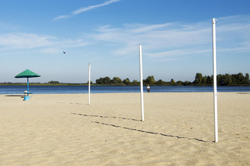 city beach, sand, loneliness