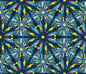 Seamless pattern with decorative feathers.