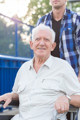 Disabled man spending time outdoors