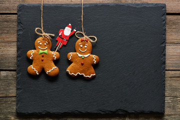 Christmas homemade gingerbread couple cookies