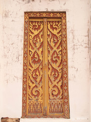 Thai temple door sculpture