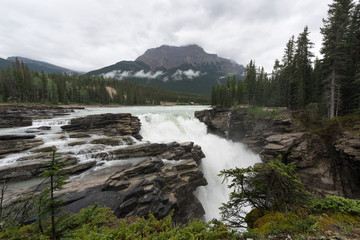 Waterfall by the Mountain