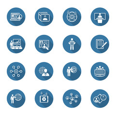 Business and Finances Icons Set. Flat Design.