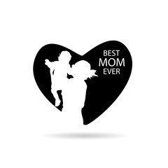 best mom ever in heart vector