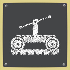 Vetor color flat trolley icon. Epschalk drawn in sketch style0 