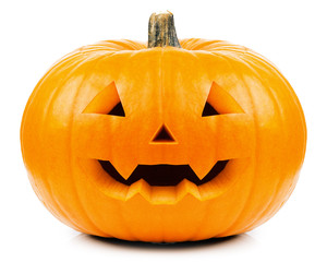 Halloween Kürbis Halloweenkürbis isoliert mit Gesicht Horror gruselig