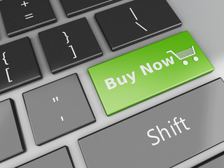 Fototapeta premium 3d Keyboard with buy now button