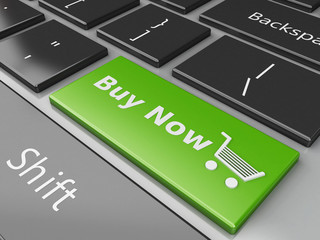 Fototapeta premium 3d Keyboard with buy now button