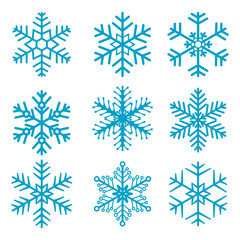 Fototapeta na wymiar Snowflake isolated decoration vector icon set 01