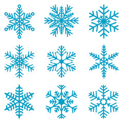 Fototapeta premium Snowflake isolated decoration vector icon set 02