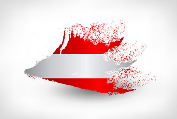 Brush painted flag of Austria