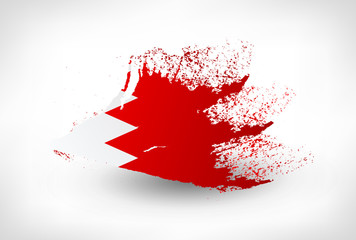Brush painted flag of Bahrain
