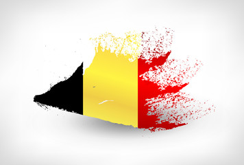 Brush painted flag of Belgium