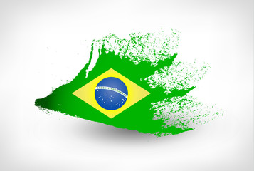 Brush painted flag of Brazil