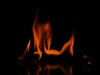 Fire in black backgrounds and texture