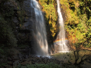 Obraz premium Thailand waterfall in Sukhothai (Tad Dao) with rainbows