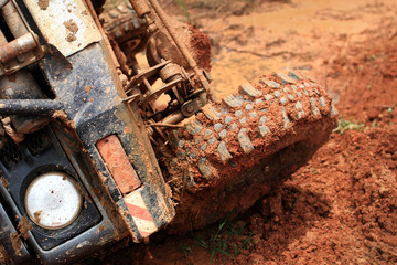 car turned upside-down during off road racing.