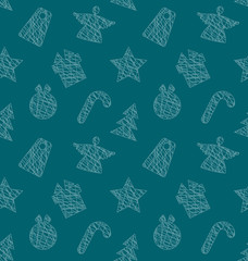 Seamless Wallpaper with Christmas Elements 