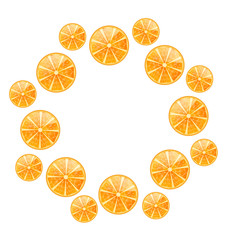 Abstract Round Frame with Sliced Oranges