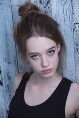 Close portrait of attractive blond girl