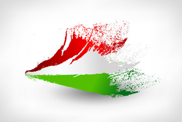 Brush painted flag of Hungary