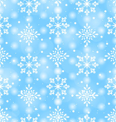 Seamless Pattern with Beautiful Snowflakes
