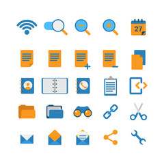 Flat vector mobile web app interface icon: wi-fi zoom cut link