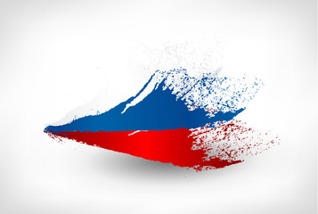 Brush painted flag of Russia